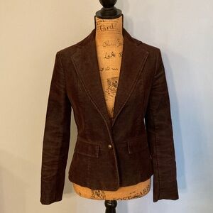 Ruff Hewn Brown Corduroy Single-Button Blazer Women Size Small